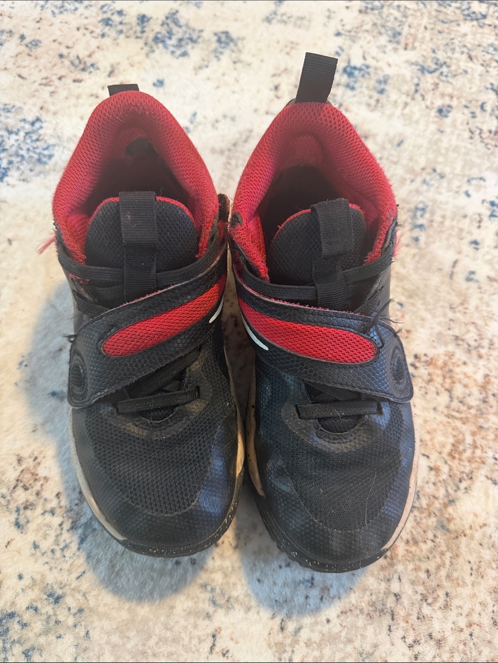 Nike Kids Black and Red Velcro Sneakers